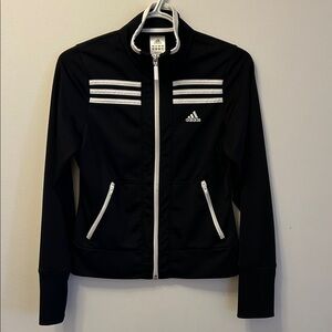 adidas Black Track Bomber Jacket with White Accents